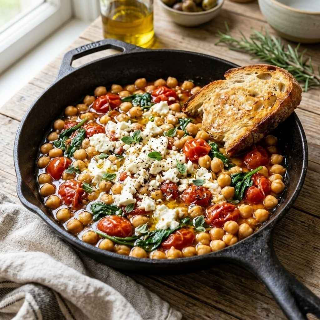 20-Minute Mediterranean Chickpea Skillet