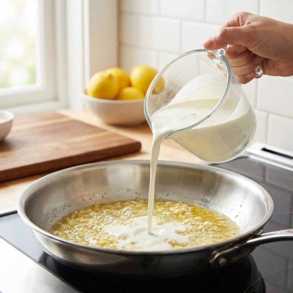 Pour in the Heavy Cream Slowly