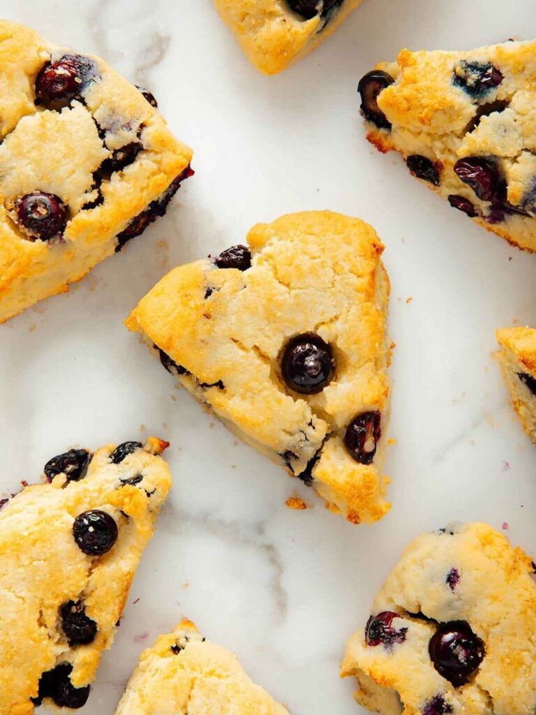Classic Blueberry Scones with a Crunchy Sugar Crust