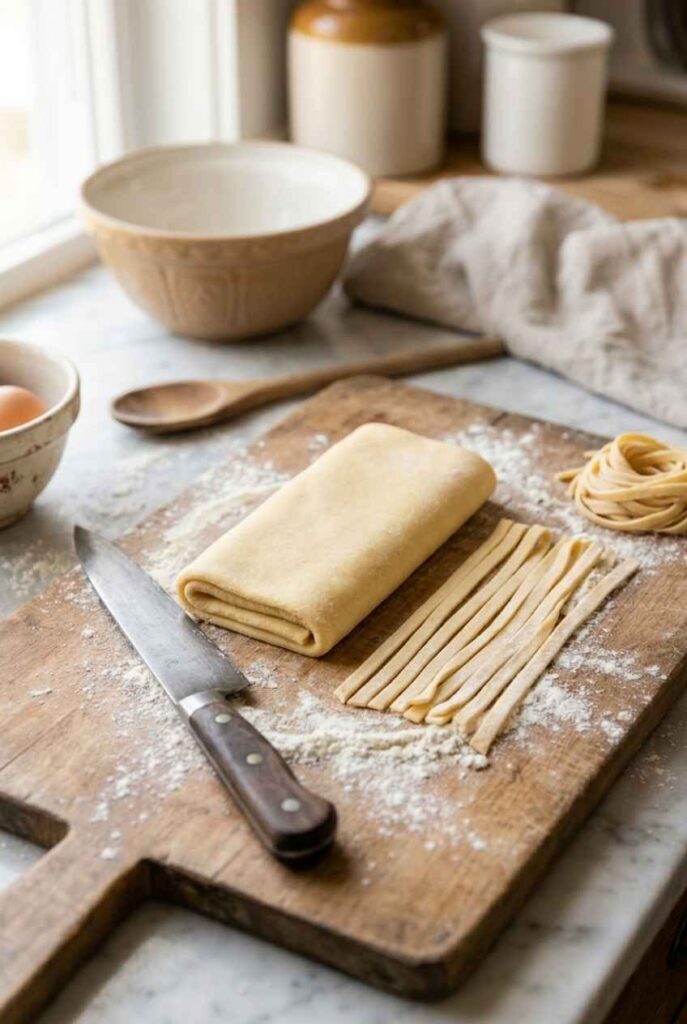 Cut the Dough Into Noodles