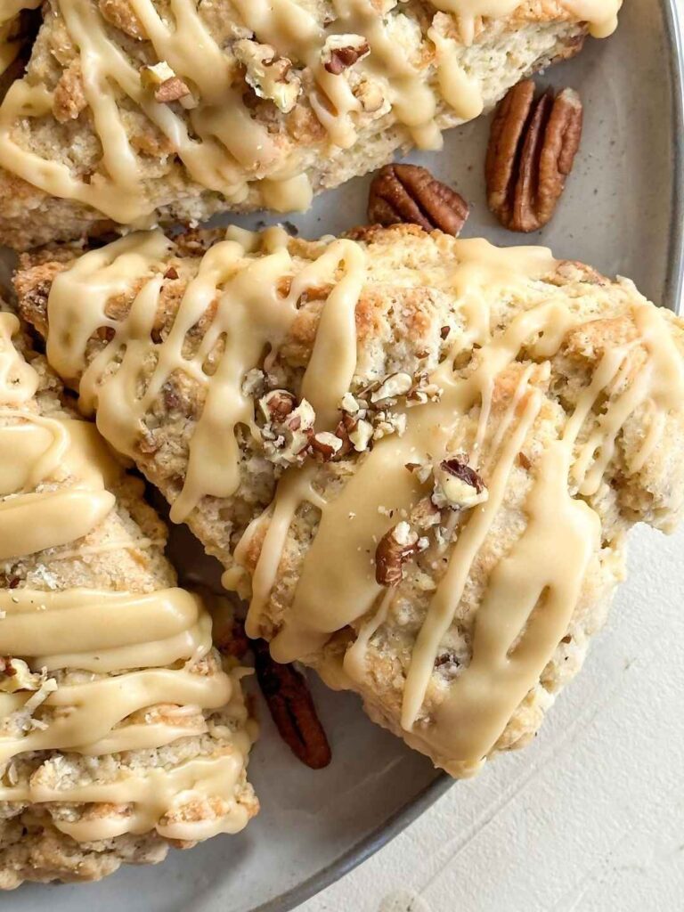 Maple Pecan Scones with Thick Glaze