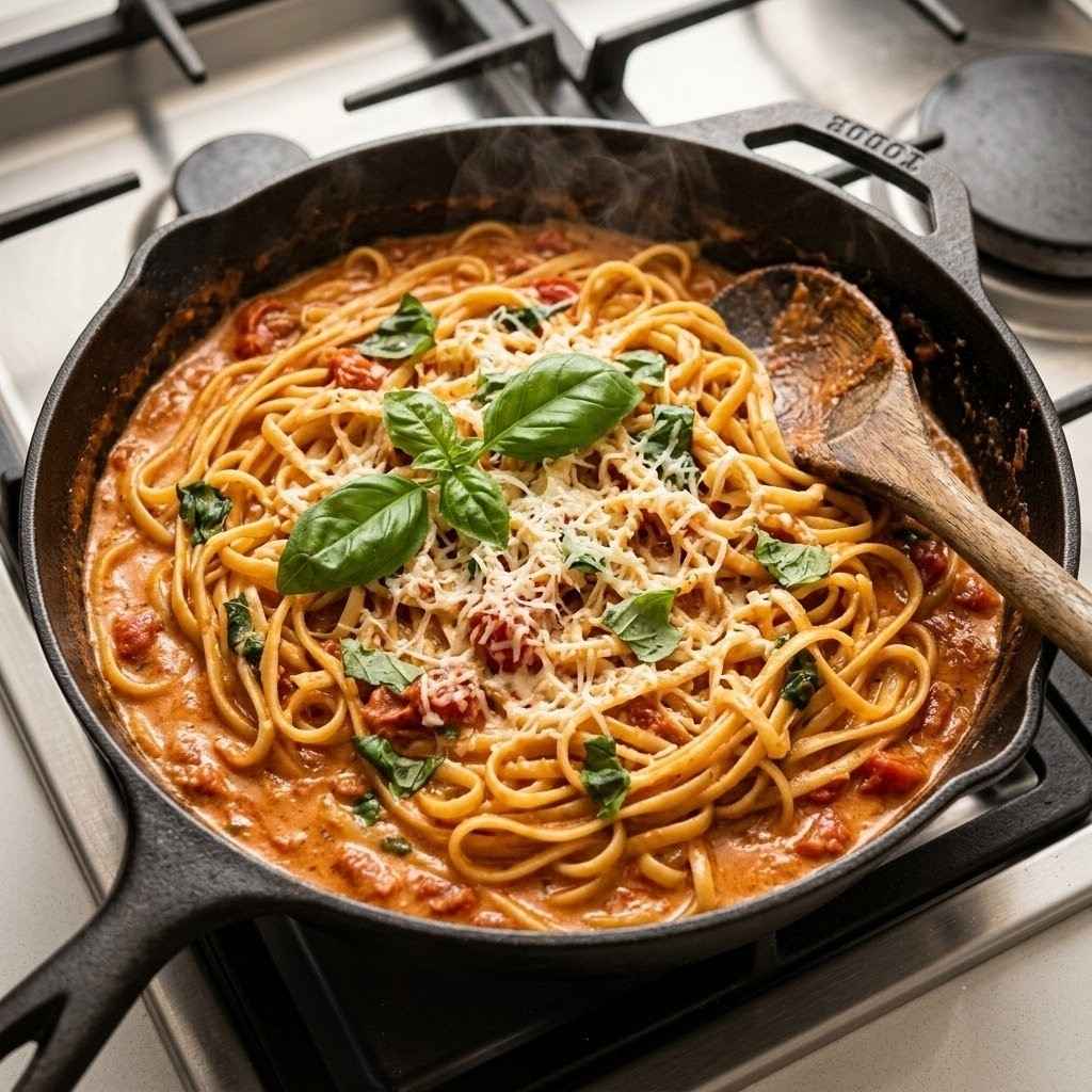 One-Pot Creamy Tomato Basil Pasta