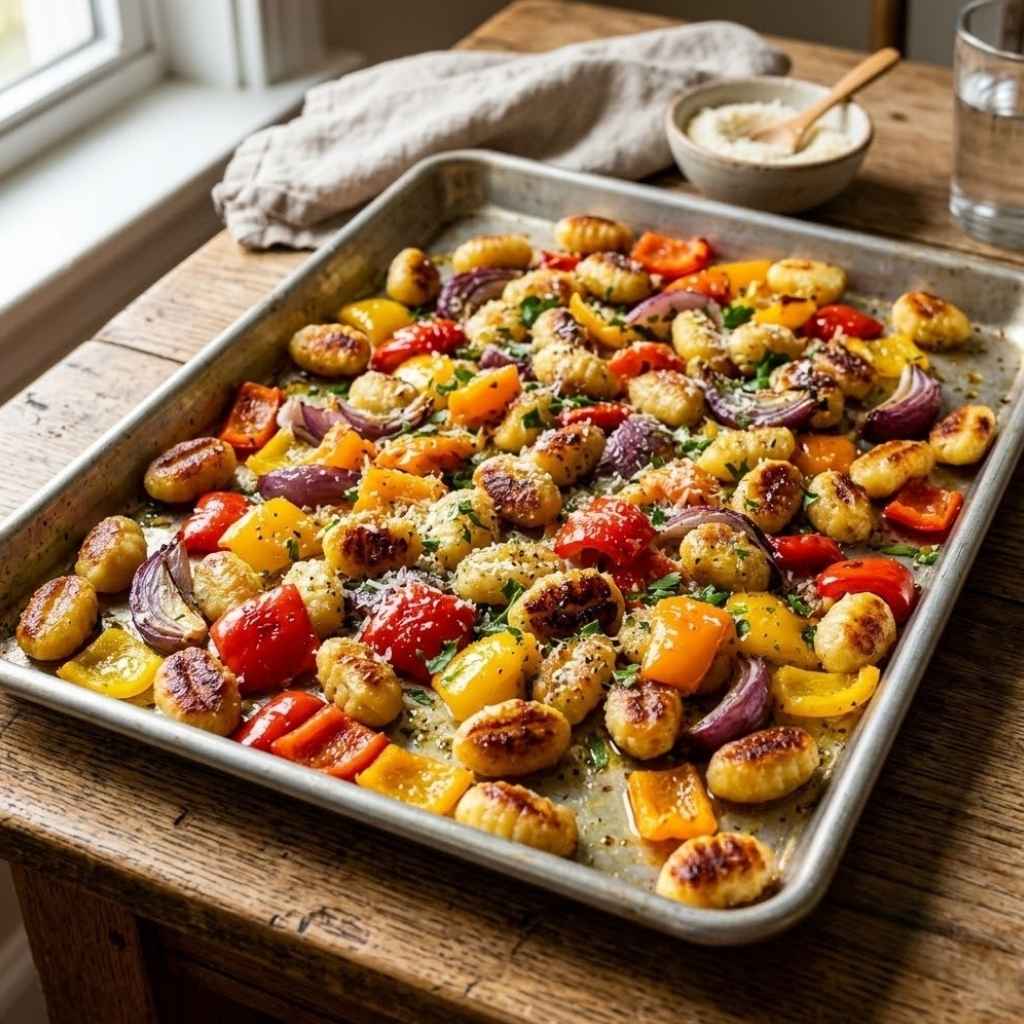 Sheet Pan Gnocchi With Roasted Bell Peppers