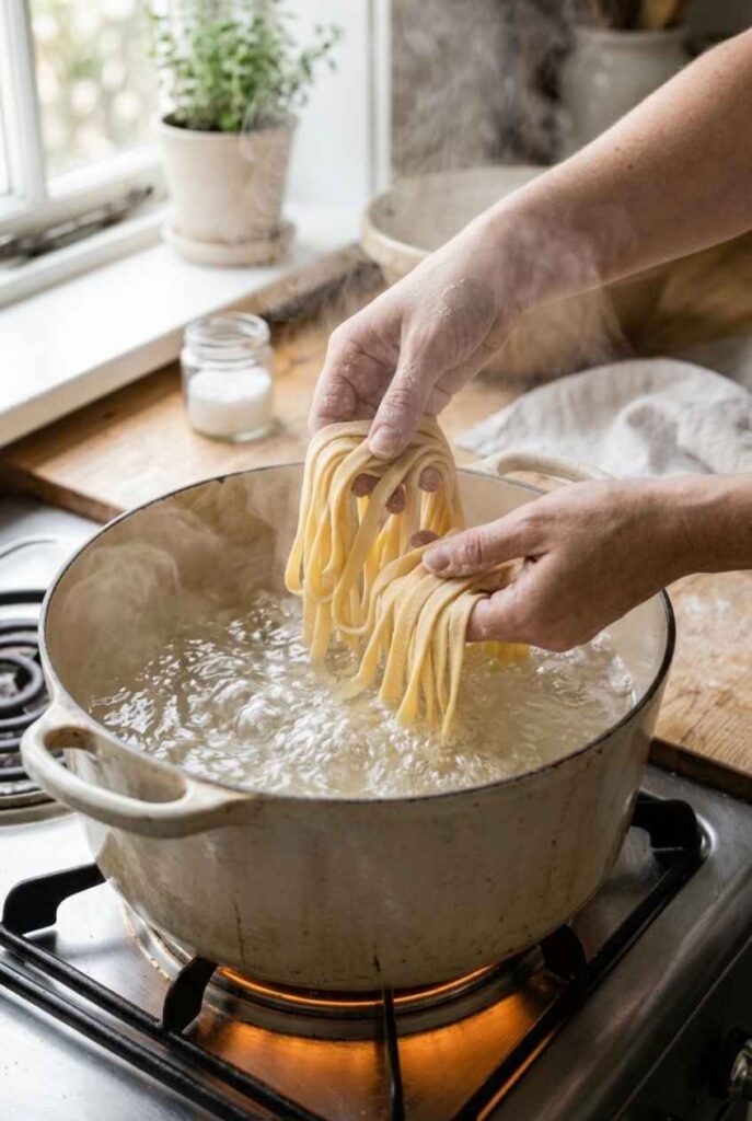 Cook the Fresh Pasta in Boiling Water for 2-3 Minutes