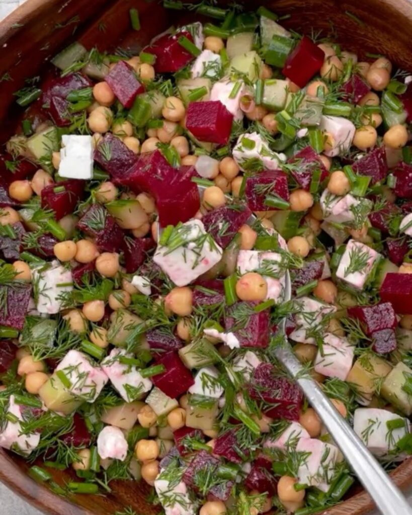 Roasted Beet, Chickpea, and Feta Herb Salad