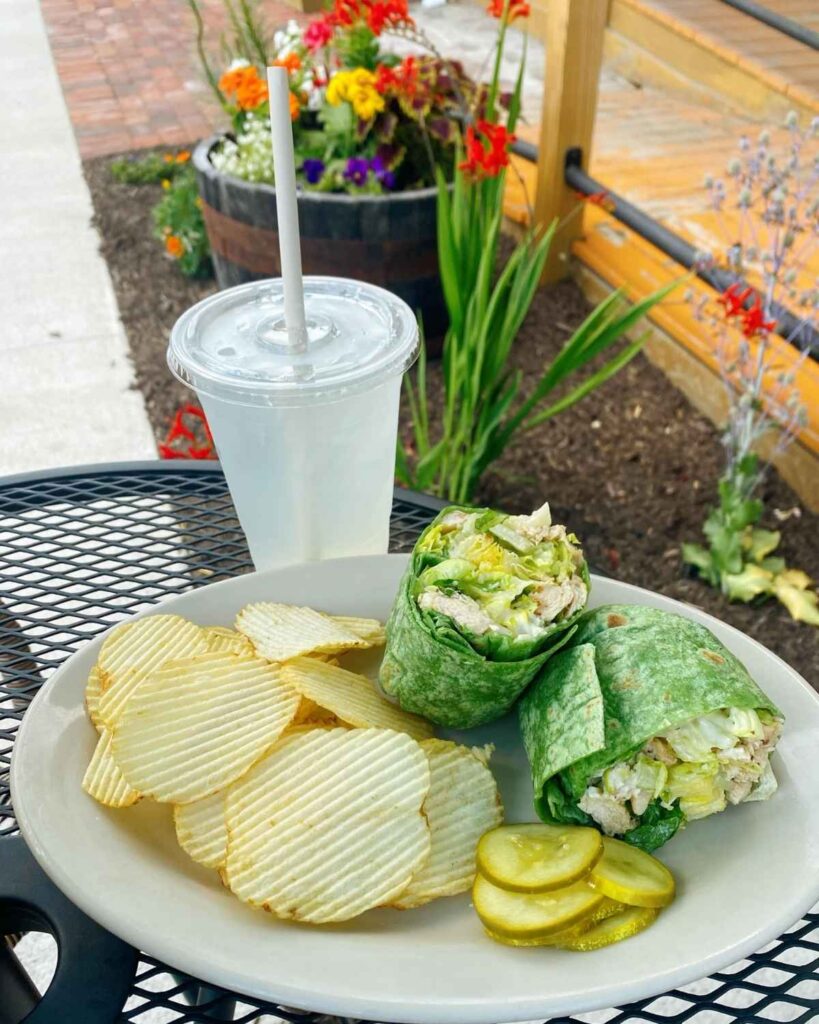 Crispy Chicken Caesar Spinach Wrap with Potato Chips