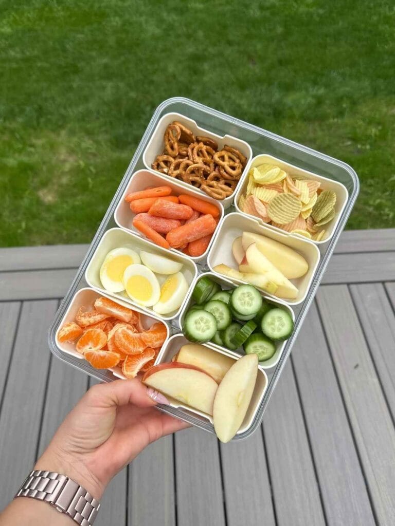 Compartment Snackle Box with Eggs and Veggies