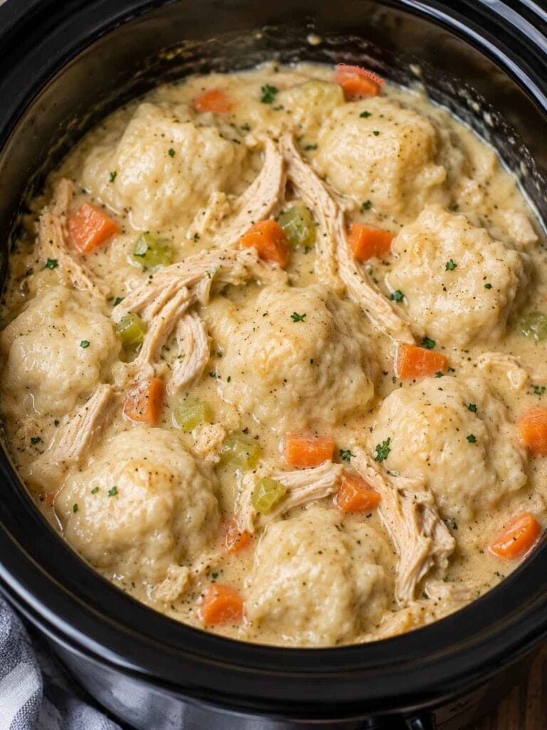 Slow Cooker Creamy Chicken and Dumplings