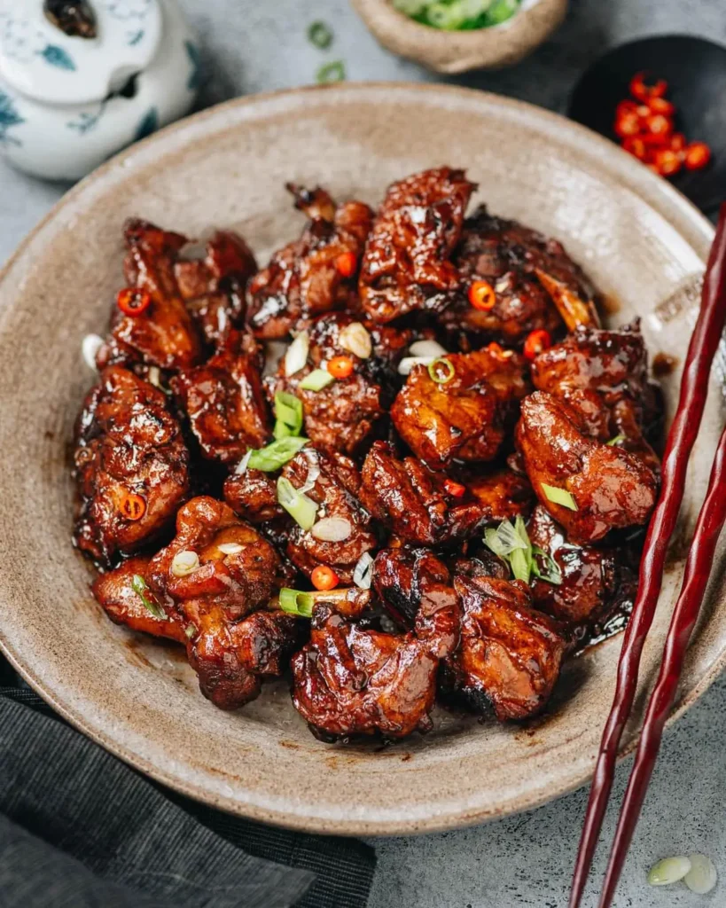 Sticky Dark Soy Caramel Chicken Bites
