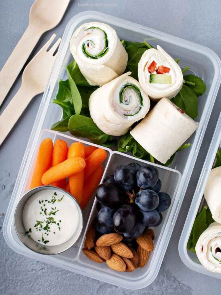 Turkey and Veggie Cream Cheese Pinwheels