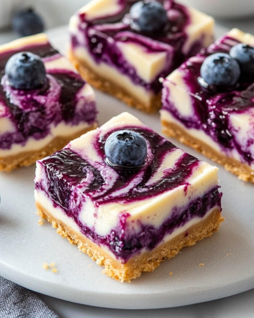Swirled Blueberry Cheesecake Bars
