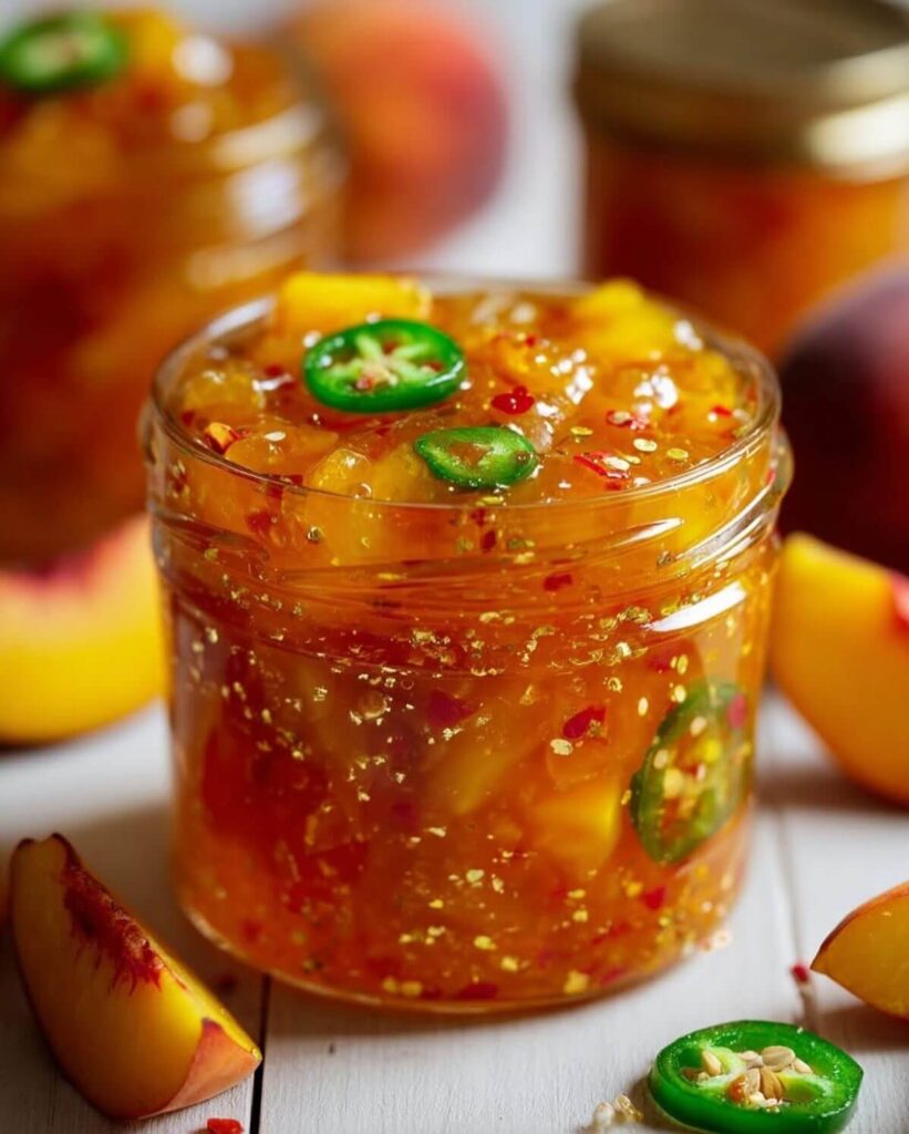 Chunky Peach and Jalapeño Pepper Jam